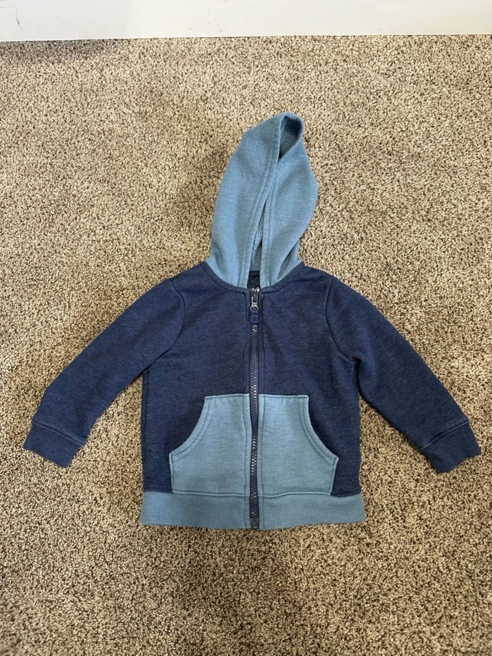 Cat & Jack Navy and Light Blue Zip-Up Hoodie